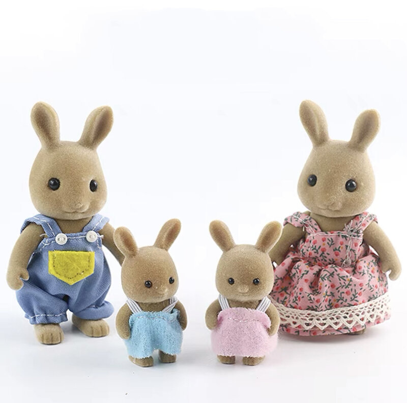 محاكاة الأسرة أرنب الغابات لتقوم بها بنفسك Playset أرنب صغير الدب الشكل لعبة الدمى هدايا الاطفال