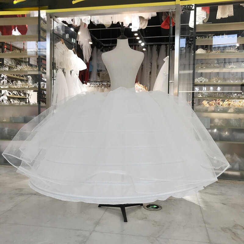 الأبيض تول 7 الأطواق 3 طبقات تنورات لفستان الزفاف حجم كبير منفوش الكرة ثوب ثوب نسائي Crinoline ثوب نسائي هوب تنورة