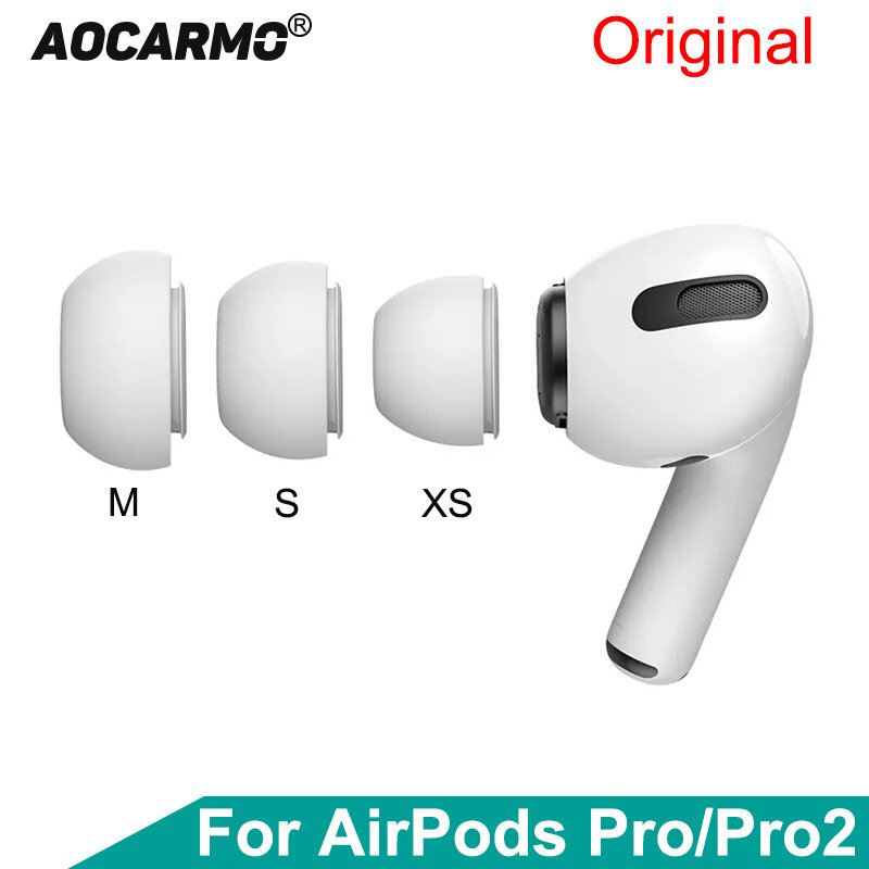 سماعة أذن Aocarmo-apple pro 2 ، فلتر غبار شبكي من السيليكون ، غطاء سماعات أذن مطاطي ، جزء بديل ، 2 *