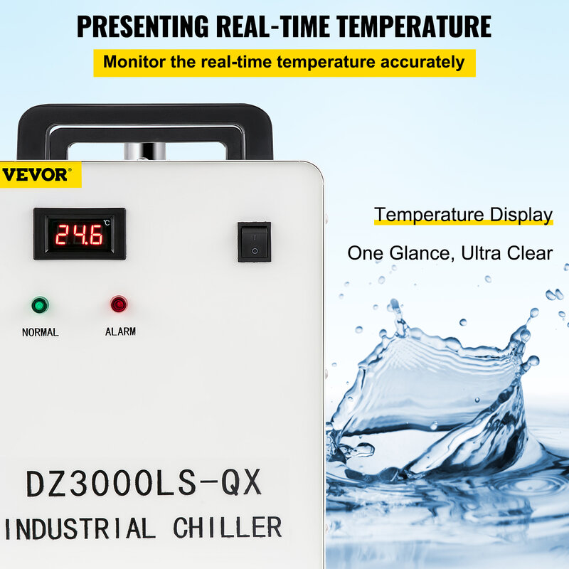 VEVOR CW-3000 آلة الحفر بالليزر المبرد الحراري المياه الصناعية برودة 60 واط/80 واط CO2 أنبوب زجاجي نك المغزل التبريد
