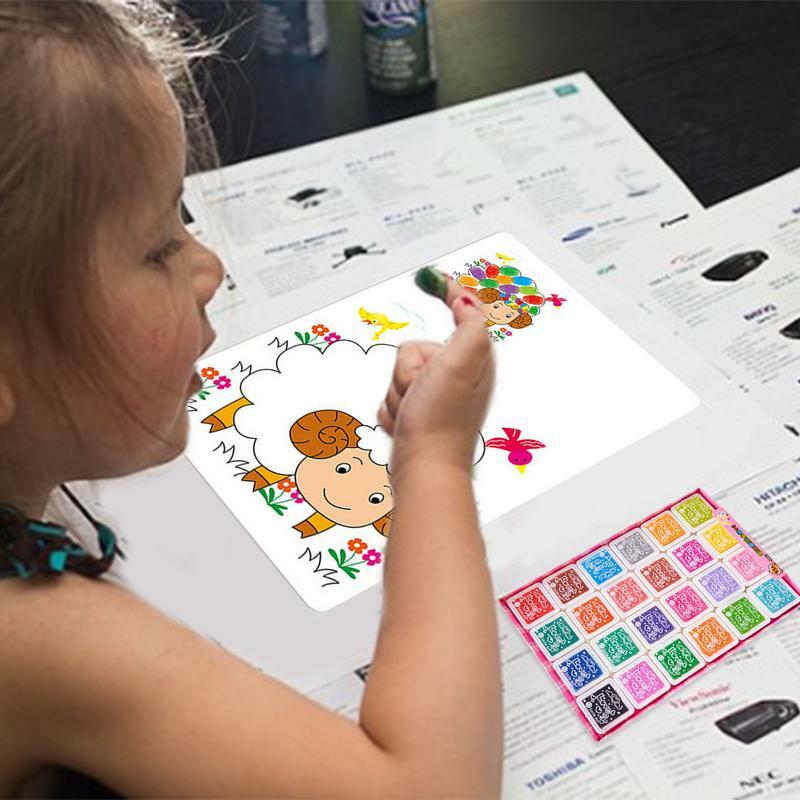 مجموعة اللوحة الاصبع اليدوية مع بطاقة الرسم ، DIY بها بنفسك الحرف ، ورقة طلاء طفل صغير ، قابل للغسل ، والأطفال