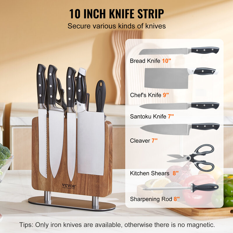 VEVOR-كتلة سكين المغناطيسي للمنزل ، حامل Knife ، حامل سكين مزدوج الوجهين ، تخزين متعدد الوظائف ، رف السكاكين ، المطبخ