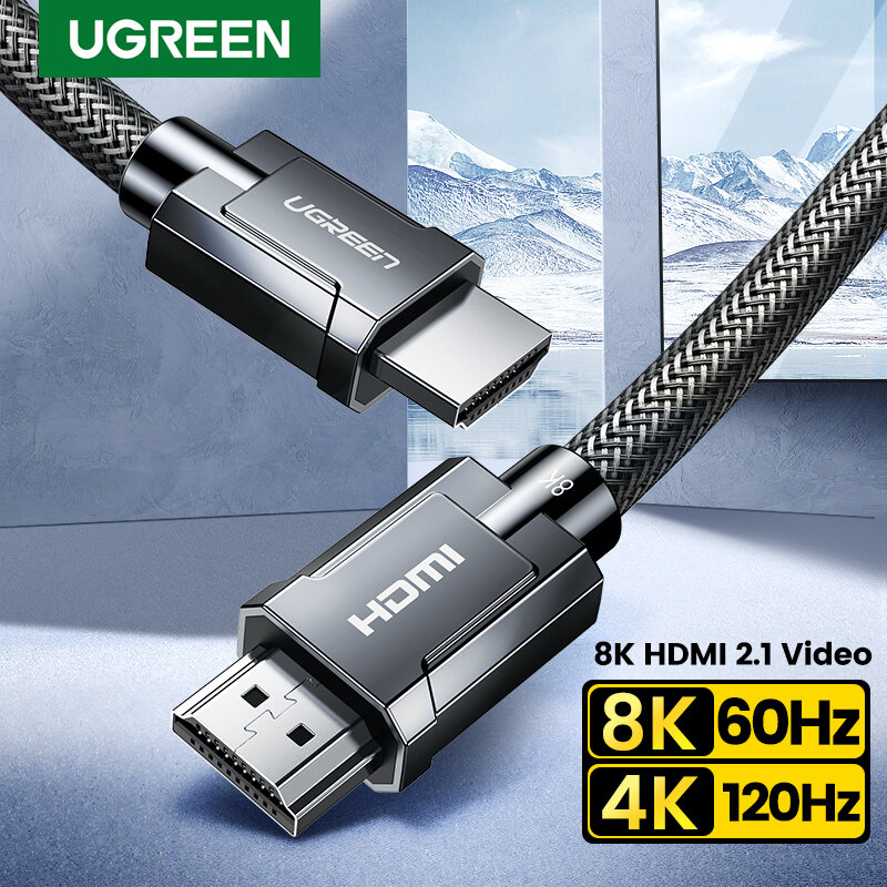 كابل HDMI 8K من UGREEN لتلفزيون شاومي PS5 USB HUB عالي السرعة معتمد 8K @ 60Hz HDMI 2.1 كابل 48Gbps سماعات بلوتوث رؤية عالية الدقة
