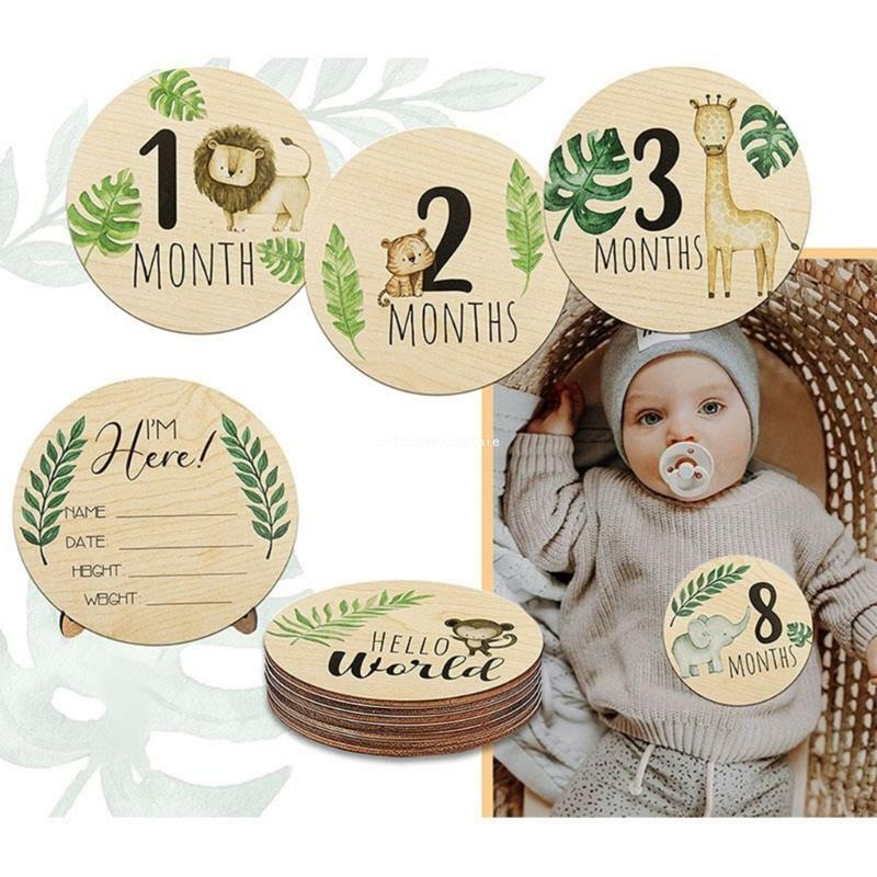 الوليد دش هدية بطاقة الصور الشهرية بطاقة شهرية الطفل السنة الأولى الحياة علامة نمو الطفل سجل بطاقة تذكارية 7 قطعة/