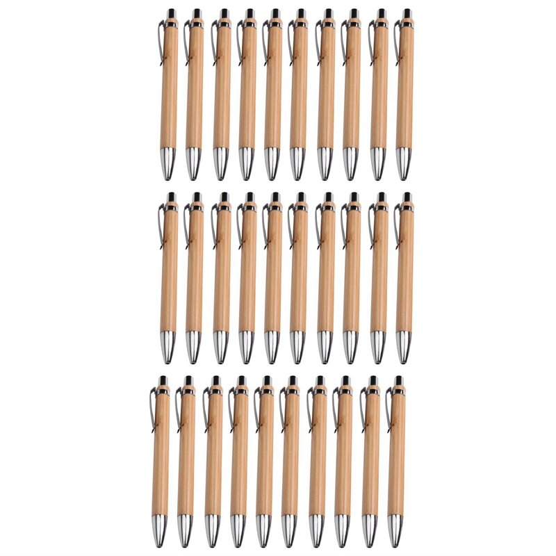 مجموعة أقلام حبر جاف من خشب الخيزران ، أداة كتابة الكميات ، مجموعة