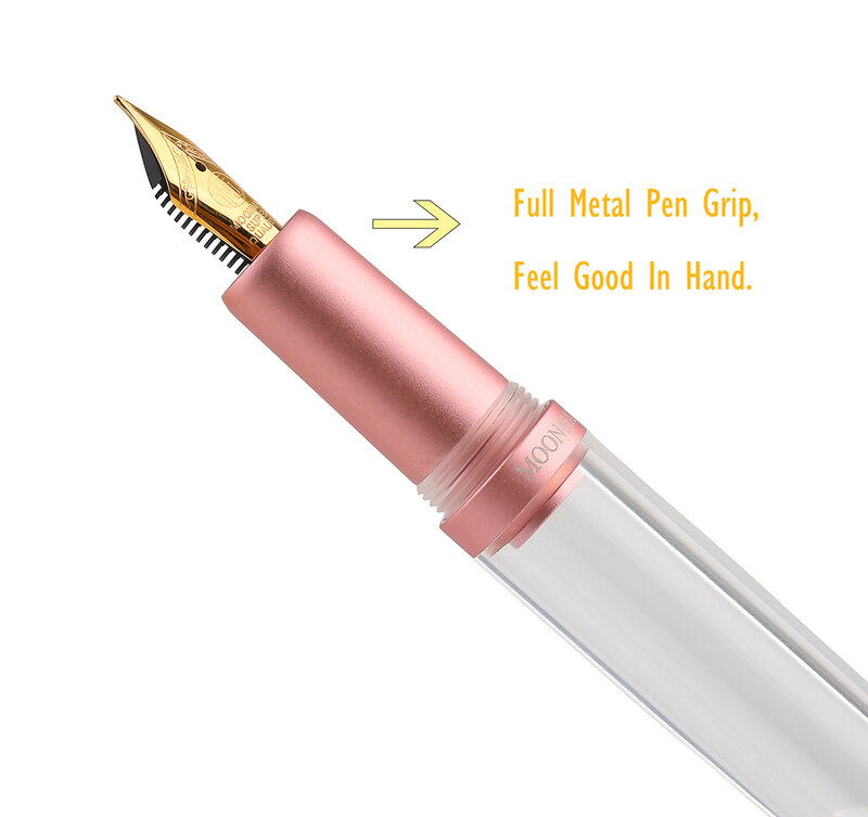 Majohn M2 قطارة قلم حبر معدني & الراتنج قلم حبر شفاف ايريديوم EF/F 0.38/0.5 مللي متر سعة كبيرة الكتابة هدية مجموعة أقلام
