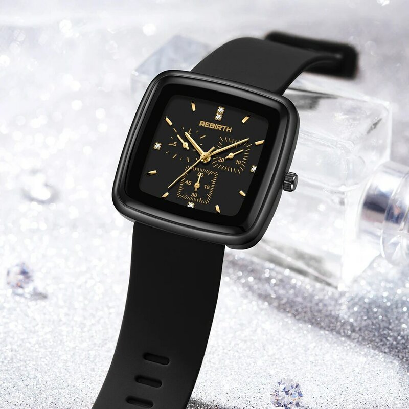 الجديد الأسود ساعة مربعة الترفيه والأزياء الرجال Ms. مقاوم للماء ساعات الكوارتز حزام من الجلد ببساطة الاتصال الهاتفي