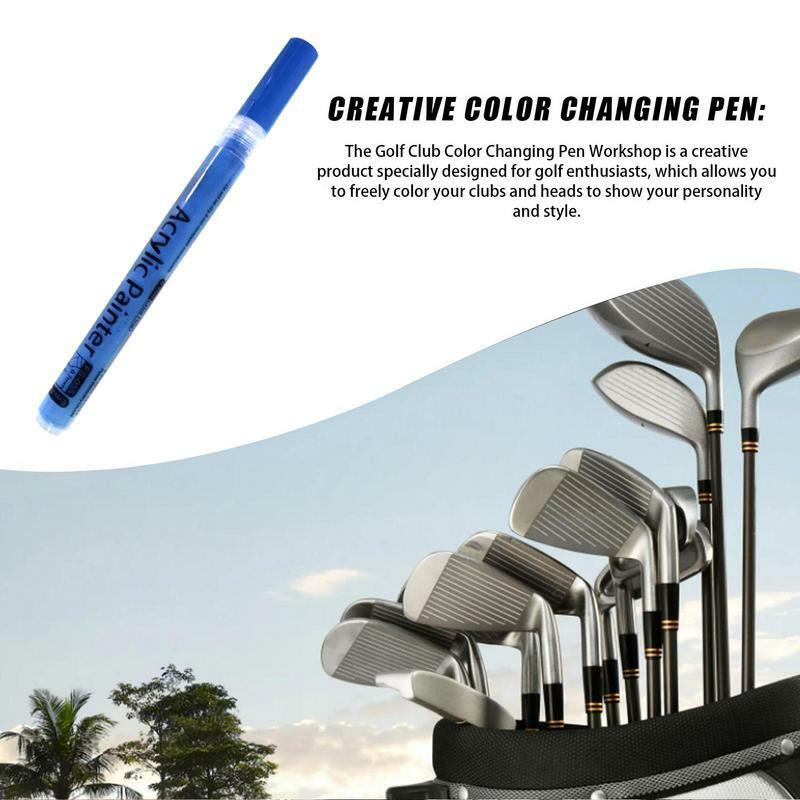 قلم تغيير لون نادي الجولف ، قلم حبر متعدد الألوان مع علامة تغطية كهربائية ، إكسسوارات الجولف لممارسة رسم لاعب الجولف