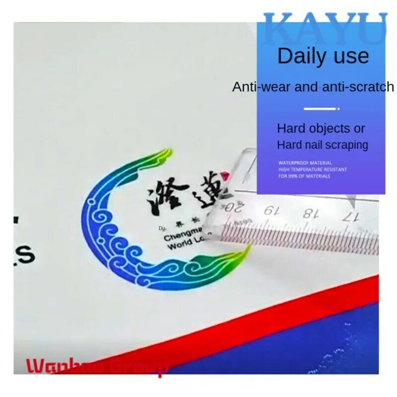 2023 مبيعات المصنع ملصقات لاصقة قوية مقاوم للماء UV صنع حزمة الأعمال تسمية الطباعة لاصق يموت قطع شعار المطبوعة Cus