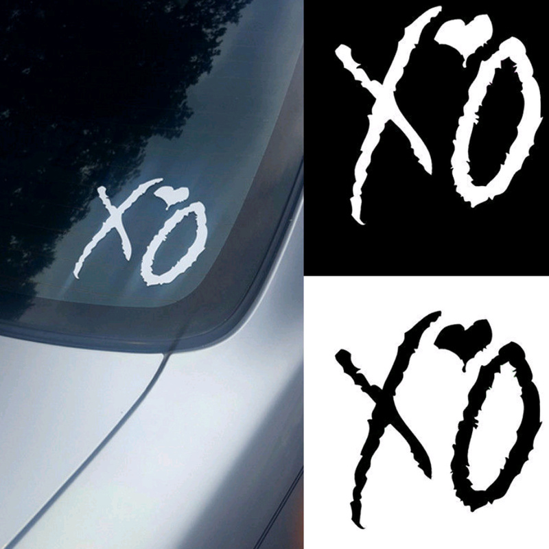 ملصق Weeknd XO للحيوانات الأليفة ملصق سيارة SUV شاحنة نافذة الكمبيوتر المحمول جدار الفن زينة ملصق أسود فضي أبيض العالمي مقاوم للماء الخارجي أجزاء