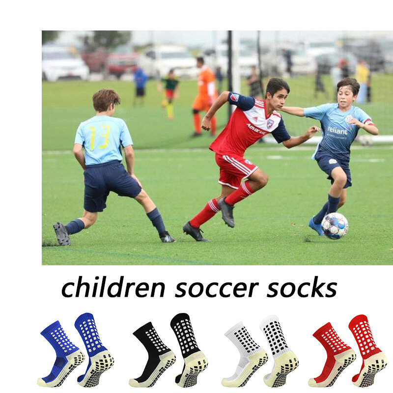 جديد الأطفال تنفس الرياضة جوارب لكرة القدم سيليكون مربع عدم الانزلاق قبضة جوارب لكرة القدم