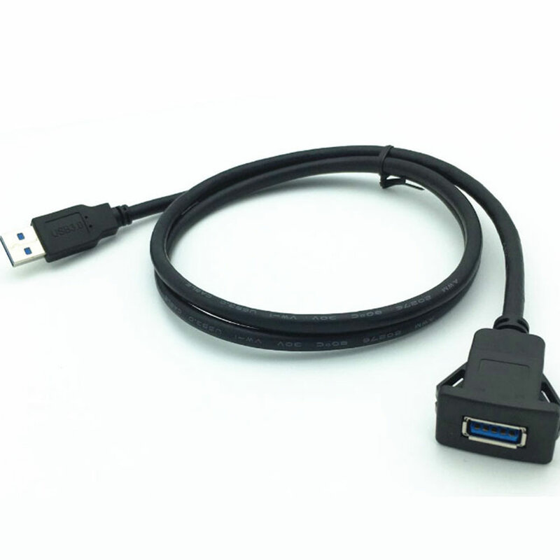 USB 3.0 تمديد لوحة كابل فلوش جبل مع مشبك لسيارة شاحنة قارب دراجة نارية لوحة 1 متر و 2 متر