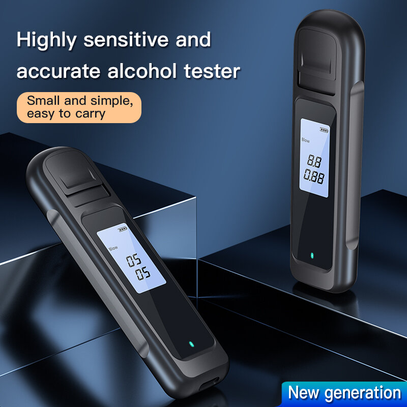 المحمولة التلقائي جهاز اختبار شرب الكحوليات شاشة LED USB قابلة للشحن الكحول الكحول اختبار المهنية أداة