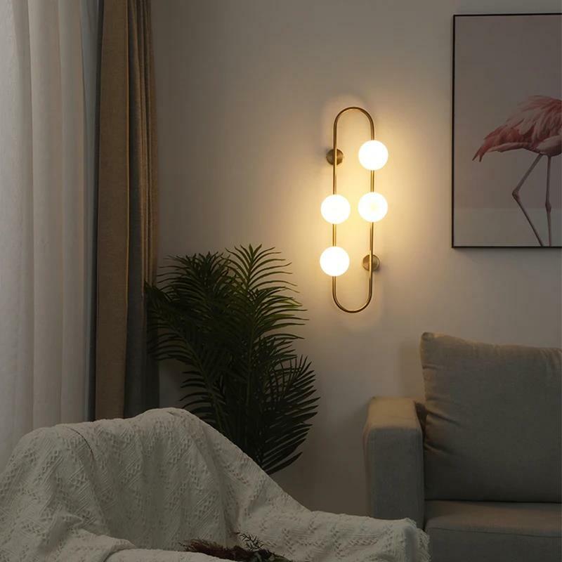 مصباح حائط LED حديث على شكل كرة زجاجية نوردية ، شمعدان بجانب السرير ، إضاءة غرف النوم ، مصمم غرفة معيشة فاخر ، مصباح ديكور للممر والمدخل