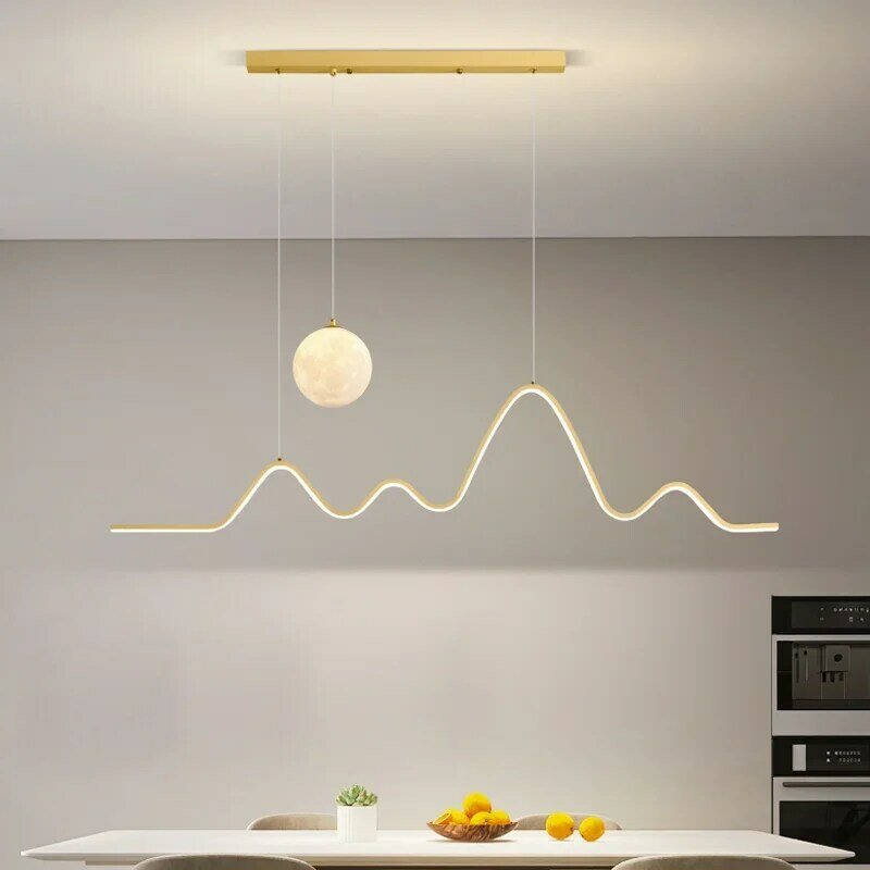 2023 طاولة الطعام الحديثة Led قلادة ضوء مصباح لغرفة الطعام المطبخ بار مصمم خط الثريا الإضاءة ديكور