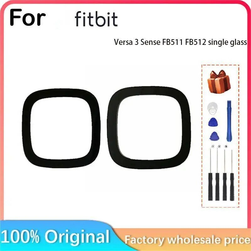 أجزاء شاشة عرض LCD OLED ، Fitbit Versa 3 ، Fitbit Sense 3 ، Fitbit Sense FB511 ، FB512 ، Fitbit Versa 3 ، جزء غطاء زجاجي ، إصلاح بديل