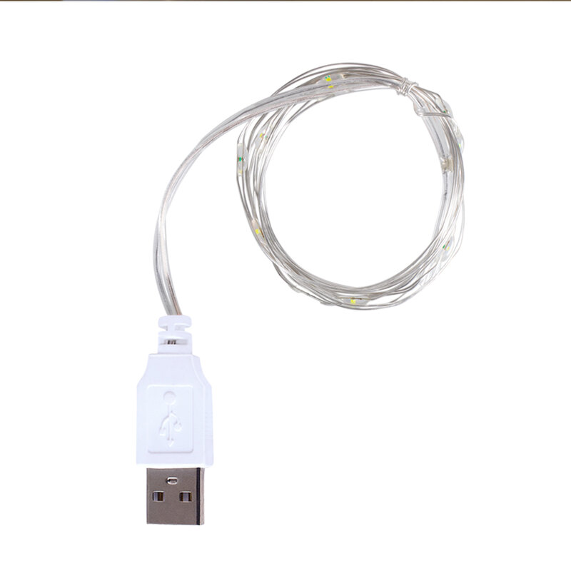 1M 2M 3M USB LED سلسلة أضواء النحاس الفضة سلك جارلاند الخفيفة للماء أضواء الجنية لعيد الميلاد حفل زفاف الديكور
