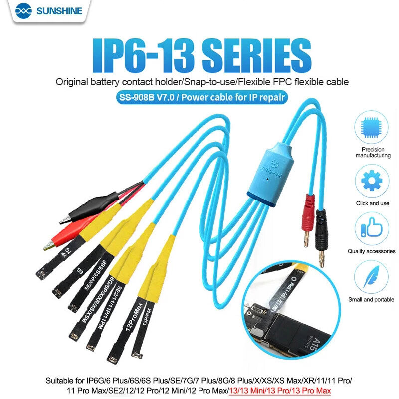 SS-908B V7.0 IP6-14 سلسلة الأصلي حامل البطارية الاتصال/المفاجئة للاستخدام/مرنة FPC كابل الطاقة كابل مرن لإصلاح IP