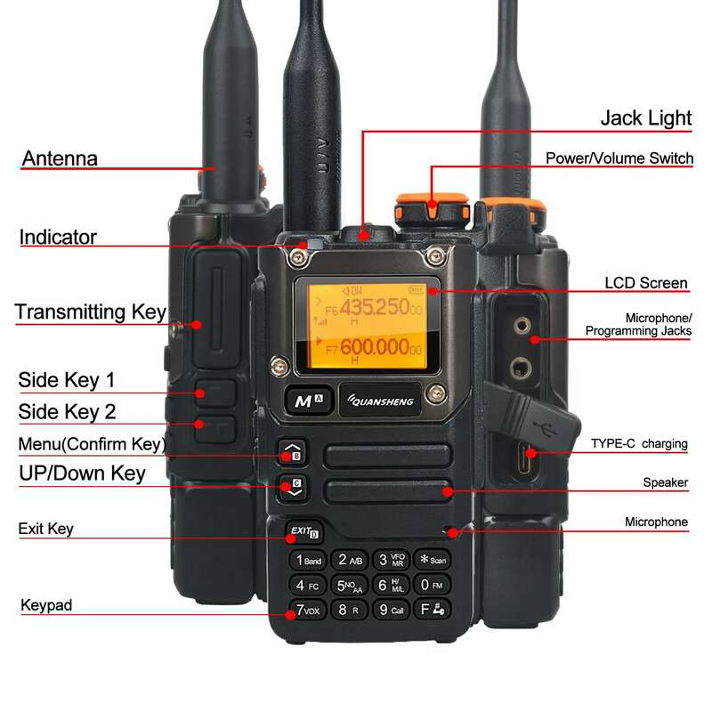 تشيونشنغ لاسلكي تخاطب الهواء الفرقة 50-600MHz HF RX UV-K5(8) 136-600MHz UHF VHF TX FM تشويش إذاعي NoAA تردد مسح نسخة DTMF راديو