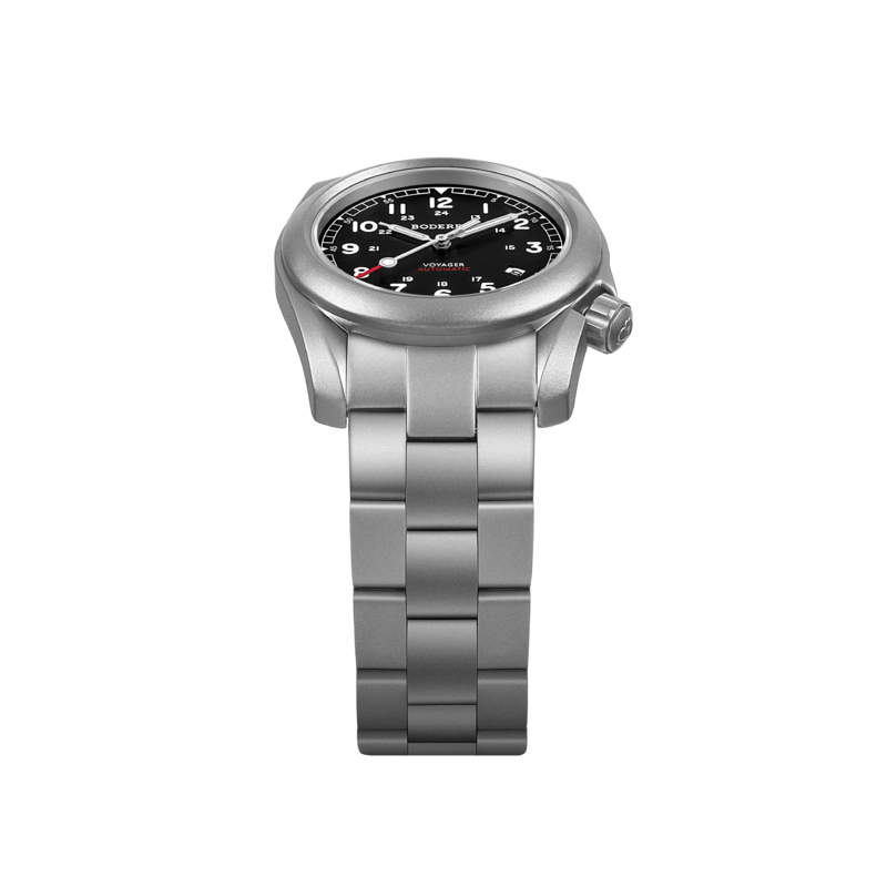 Boderry Voyager الميدانية ساعة التيتانيوم التلقائي الغوص ساعة اليد 100 متر مقاوم للماء التيتانيوم سوار ساعة علوية ساعة العسكرية الرجال