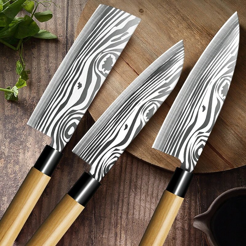 سوشي ياباني سكين سكينة للطبخ المنزلية سكين المطبخ الفولاذ المقاوم للصدأ اللحوم الساطور سكين الطاهي سكين تقطيع