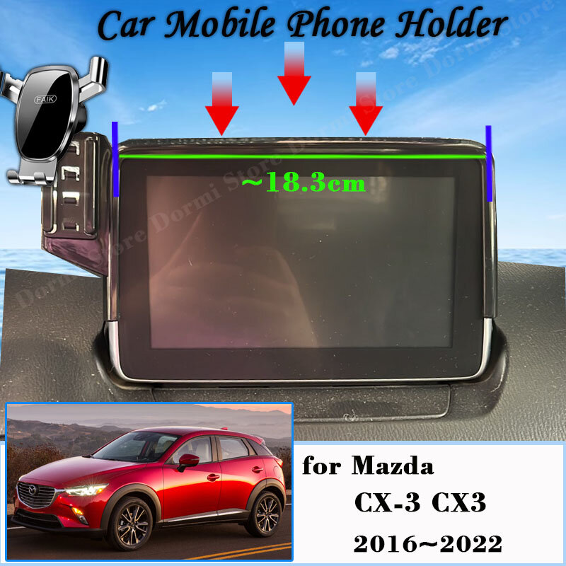 سيارة جبل لمازدا CX-3 ، CX3 ، الرياضة D2 ، 2016-2022 ، شاشة حامل هاتف المحمول ، قوس غس ، الهاتف الذكي الجاذبية حامل ، اكسسوارات السيارات