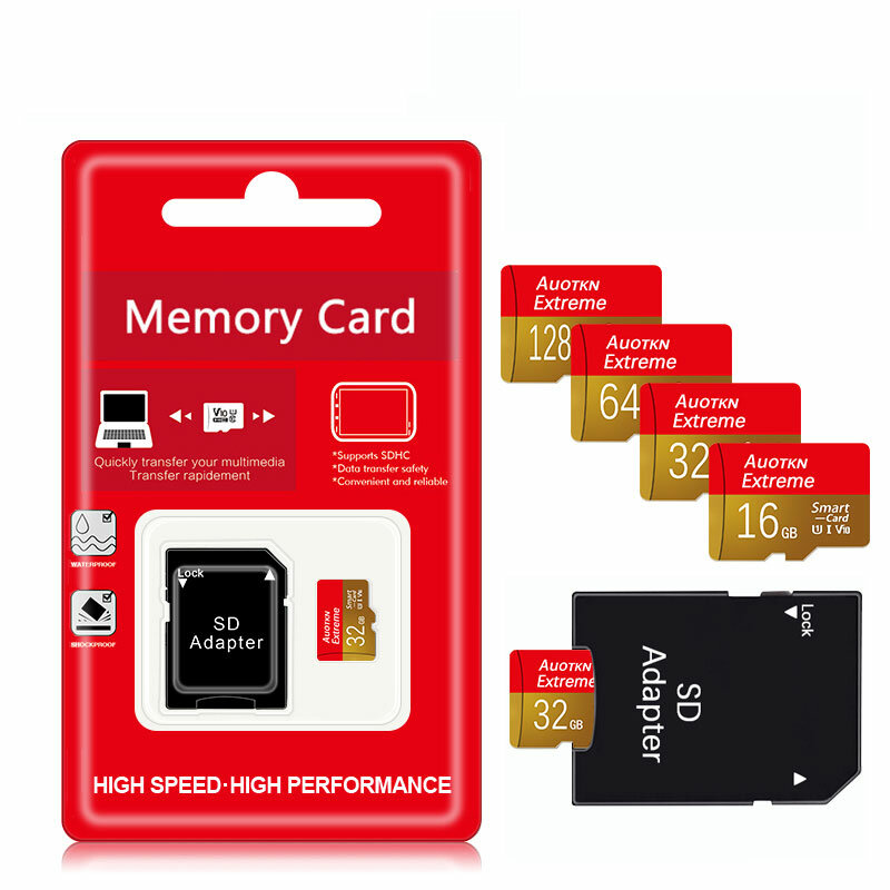 بطاقة ذاكرة صغيرة TF بسعة تخزين كاملة 8 جيجابايت 16 جيجابايت 32 جيجابايت 64 جيجابايت 128 جيجابايت 256 جيجابايت 512 جيجابايت فئة 10 بطاقة ذاكرة V10 U1 TF بطاقة ذاكرة صغيرة SD