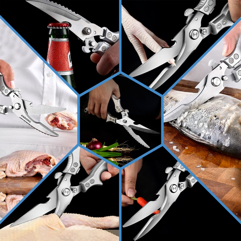 5cR15 الفولاذ المقاوم للصدأ مقص المطبخ الدجاج العظام المطبخ مقص الأسماك مقياس نظيفة كوك مقص سكين السكاكين المطبخ