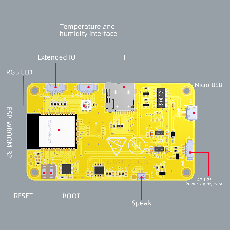 شاشة 2.8 بوصة ESP32 للوحة التطوير اردوينو LVGL WIFI وبلوتوث شاشة 240*320 وحدة TFT LCD مع غرفة لمس