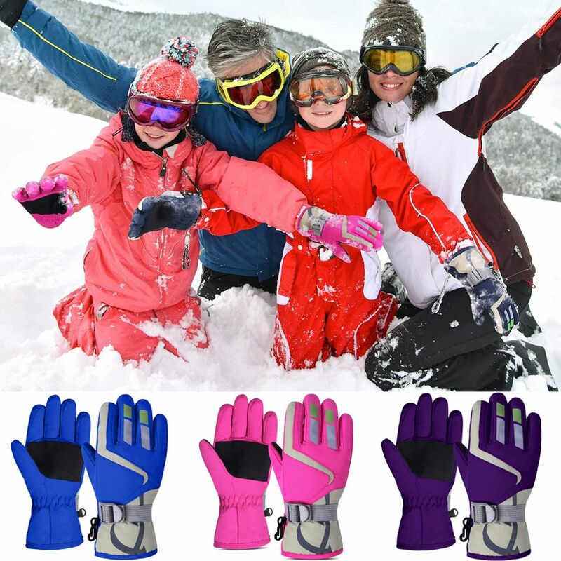 قفازات ركوب دافئة للرجال والنساء ، قفازات التزلج والتزلج على الجليد ، معدات خارجية ، قفازات المشي لمسافات طويلة للأطفال ، الشتاء