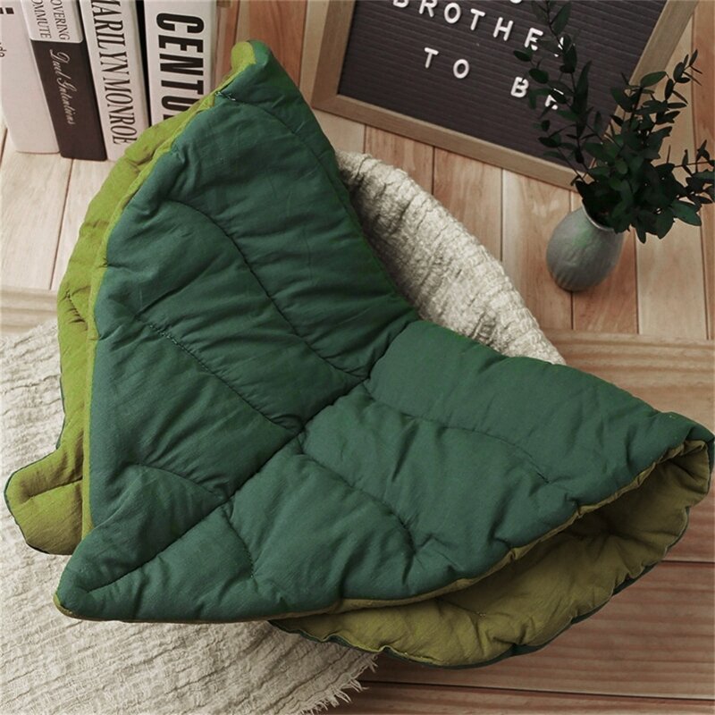 بطانية قطنية على شكل أوراق خضراء ، بطانية أريكة ، أوراق كبيرة