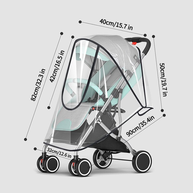 إيفا عربة طفل اكسسوارات مقاوم للماء غطاء المطر شفافة الرياح الغبار درع سستة مفتوحة ل دفع الكراسي معطف واق من المطر