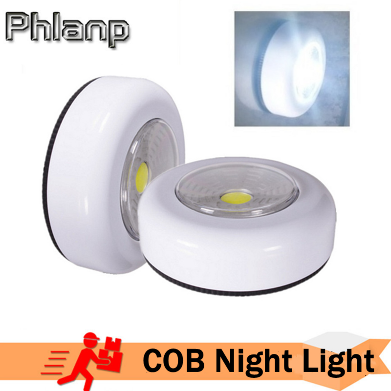 Phlanp COB LED تحت إضاءة الخزانة مع لاصق ملصق لاسلكي الجدار مصباح خزانة دولاب درج خزانة غرفة نوم ضوء الليل