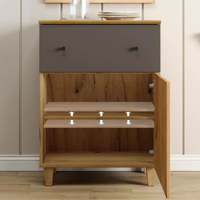خزانات تخزين خشبية حديثة لغرفة المعيشة ، خزانة جانبية مع أدراج ، رف قابل للتعديل لغرفة الطعام