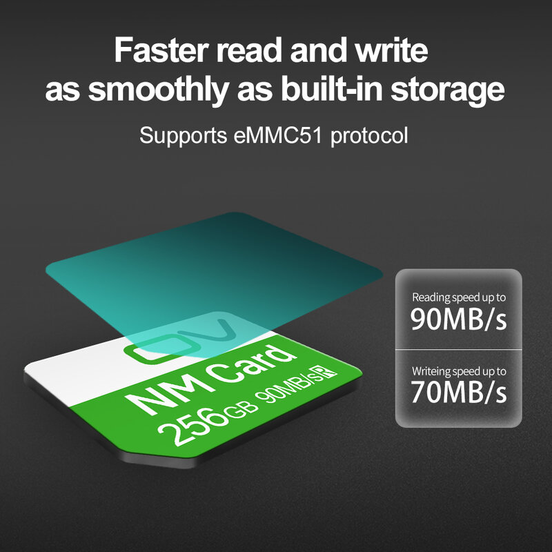 بطاقة ذاكرة مايكرو SD من OV-Nano لهاتف هواوي ، أصلي 64 ، 128GB ، 256GB ، 90 Mbps ، NM ، Mate 20 ، 50 ، 60 ، P40 ، P50 ، P60 Pro Lite