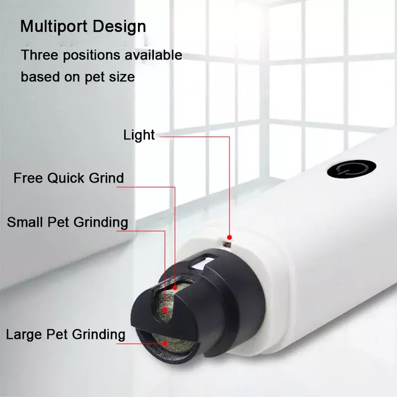 الكلب الكهربائية مسمار كليبرز للكلاب مسمار المطاحن قابلة للشحن USB شحن LED ضوء الحيوانات الأليفة هادئة القط الكفوف مسمار التهيأ لوازم