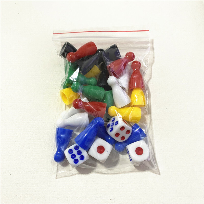 24 قطع Chessman + 4 قطع النرد البلاستيك الإنسان بيادق لعبة قطع ل ألعاب المجلس منضدية علامات مكونات