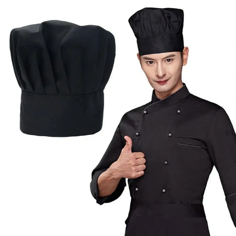 قبعة طاهٍ للرجال فتل العرق ، قبعة بيضاء احترافية ، أعمال تقديم الطعام بالمطبخ ، زي طبخ للخبز للجنسين