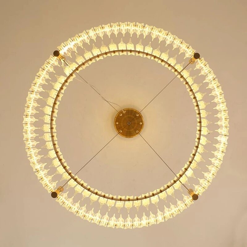 LED دائرة الكريستال الثريا مصابيح معلقة لغرفة المعيشة غرفة نوم الدرج تجهيزات الإضاءة المنزل الفاخرة إضاءة داخلية