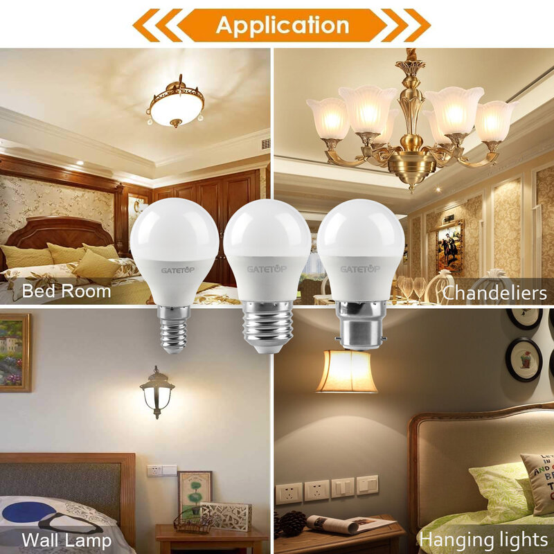 مصابيح ليد ذات قوة حقيقية ، غرفة المعيشة ، مصباح إضاءة منزلي ، G45 ، E27 ، E14 ، B22 ، AC-viii ، 3W ، 3W ، 5W ، 6W ، 7 وات ، 3 وات ، 10 لكل لوت