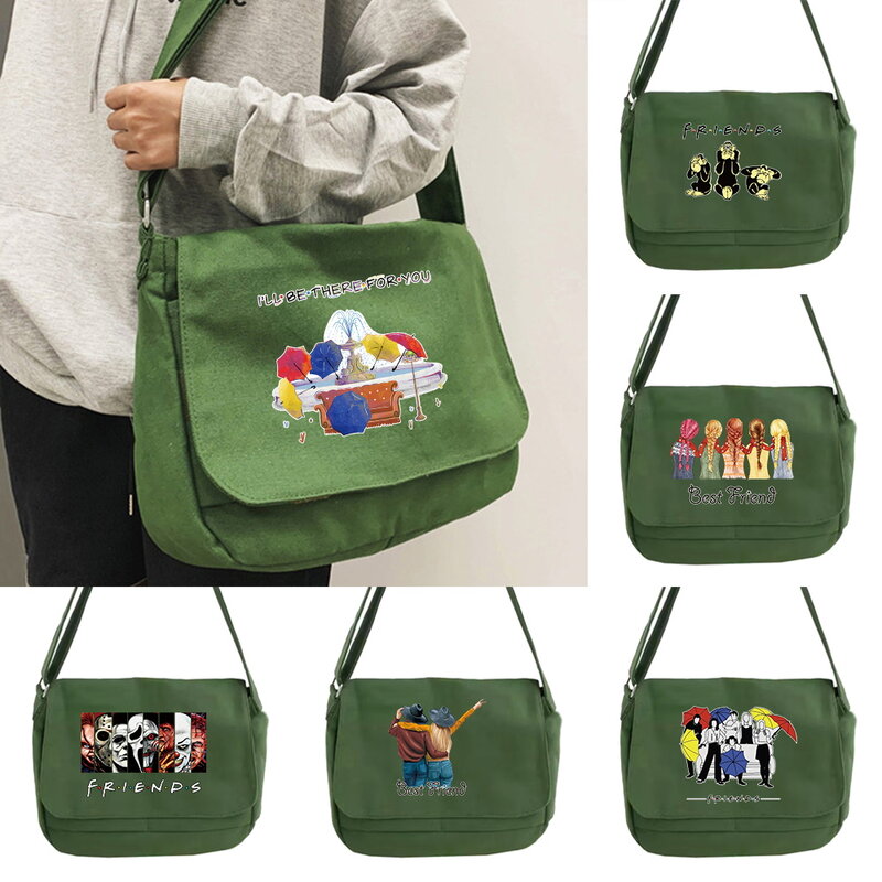 حقيبة ساعي موضة الإناث متعددة الوظائف حقيبة ساعي الطلاب الياباني تنوعا المحمولة واحد الكتف الأصدقاء نمط الحقائب
