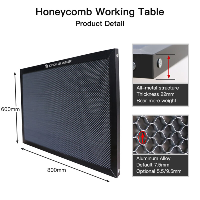 Kindleliser العسل طاولة العمل 600*800 مللي متر تخصيص حجم مجلس منصة الليزر جزء ل CO2 الليزر ماكينة قطع وحفر