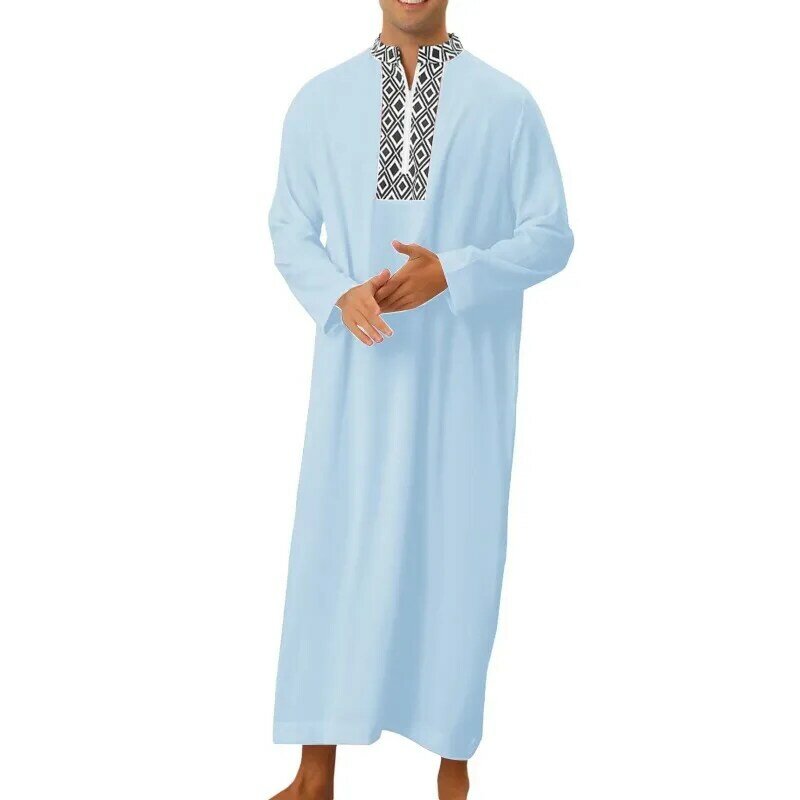 جديد مسلم الموضة الشرق الأوسط العربية دبي ماليزيا الرجال رداء فضفاض جيب سستة قميص Jubba ثوب الرجال الملابس