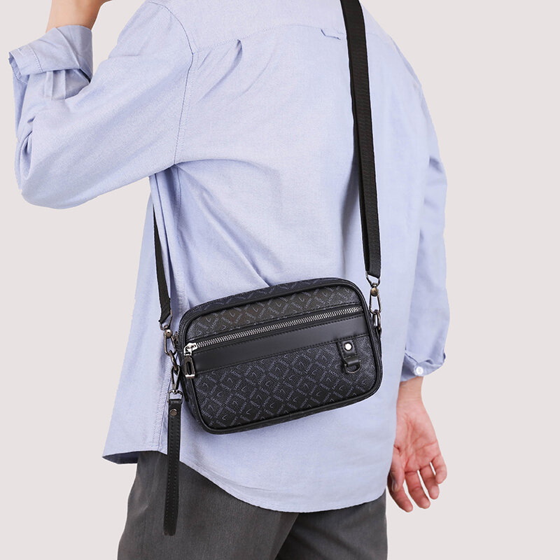نمط الأعمال الرجال حقيبة عالية الجودة بولي Leather جلد رجل حقيبة يد حقيبة الكتف متعددة الوظائف الرجال حقيبة اليد مع حزام الخصر كيس
