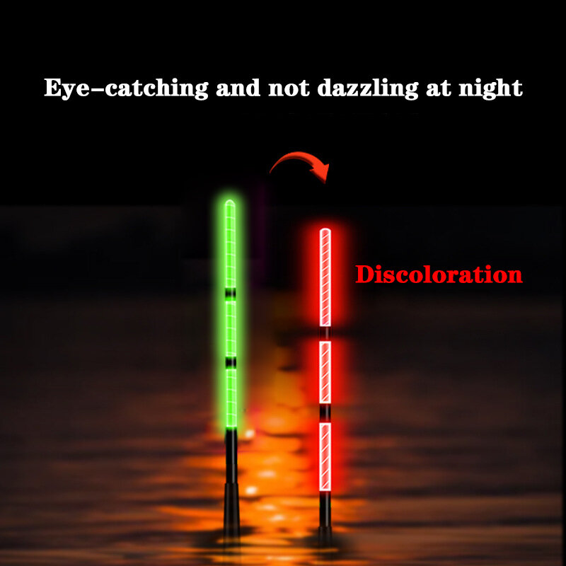 جديد قصير الإلكترونية الصيد تعويم مع مضيئة LED الجاذبية الاستشعار تغيير اللون و لافتة للنظر غائم السماء الذيل الصيد تعويم