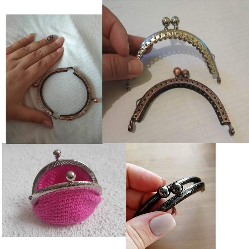 اليدوية إطار محفظة معدنية ، قبلة قفل المشبك ، DIY بها بنفسك عملة حقيبة ، اليد الخياطة الحرفية ، 3.3 "، 8.5 سنتيمتر ، 5 قطعة