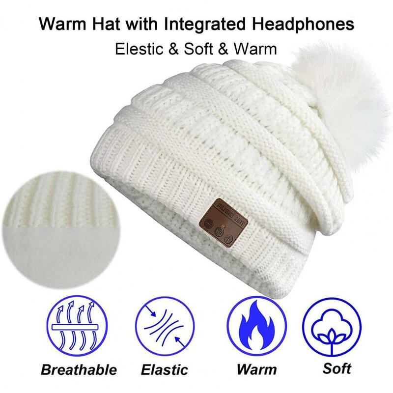 قبعة لاسلكية لسماعة الرأس HiFi ، الكمون المنخفض مع الاقتران التلقائي ، سماعة رأس سميكة دافئة ، متوافقة مع بلوتوث 5.0