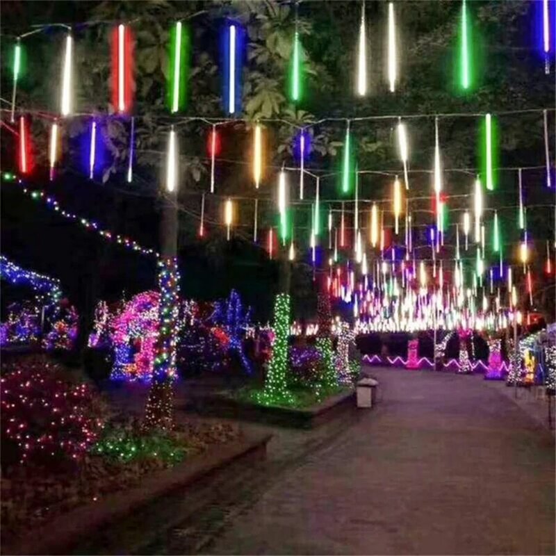 ترقية 50 سنتيمتر 288LED النيزك دش سلسلة ضوء في الهواء الطلق حفل زفاف عيد الميلاد قطرة المطر جليد الجنية أضواء حديقة جارلاند ديكور