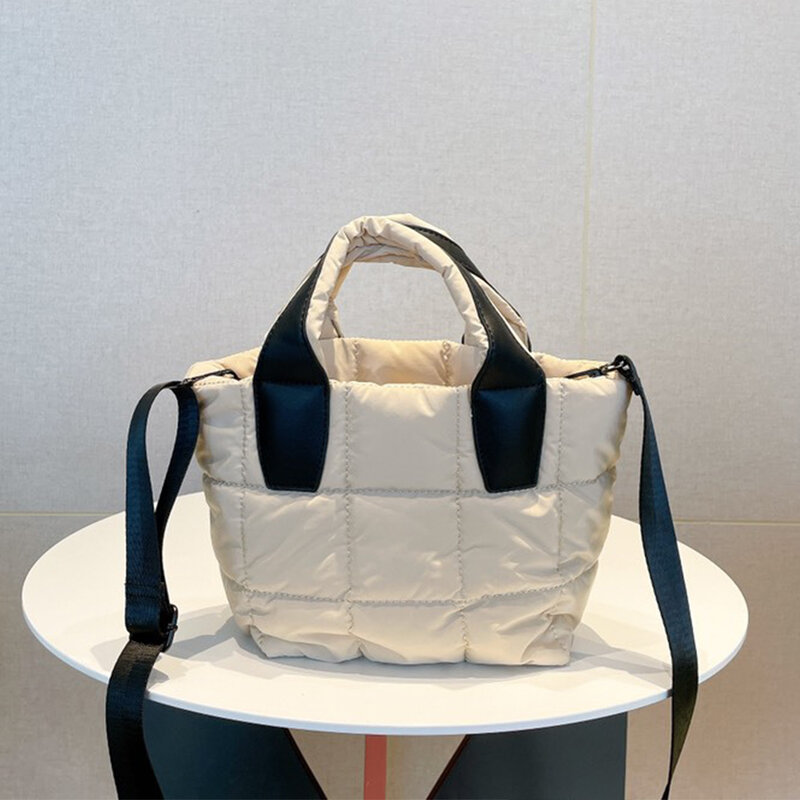 الشتاء اللحف مبطن حقيبة القطن ملء المرأة حقائب لينة الدافئة أسفل حقيبة مصمم الكتف حقائب كروسبودي للنساء 2022