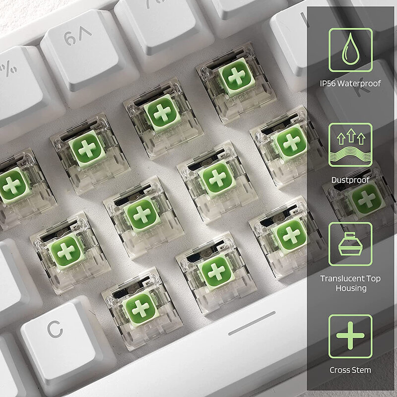Kailh صندوق مفاتيح الخطي سميكة انقر اليشم الأخضر الداكن الأزرق مفاتيح لوحة المفاتيح 3pin لوحة مفاتيح الألعاب الميكانيكية MX مفاتيح